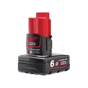 image of Milwaukee Power Tools M12 B6 REDLITHIUM-ION Battery Pack 12V 6.0Ah Li-Ion