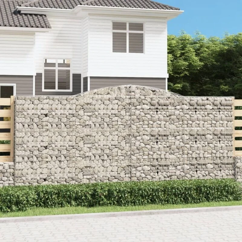 Image of VIDAXL Arched Gabion Baskets 3 pcs 400x50x180/200cm Galvanised Iron Vidaxl 8720845576325