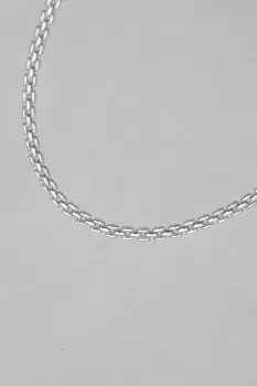 image of Silver Plated Recycled Gate Chain Necklace - Gift Pouch