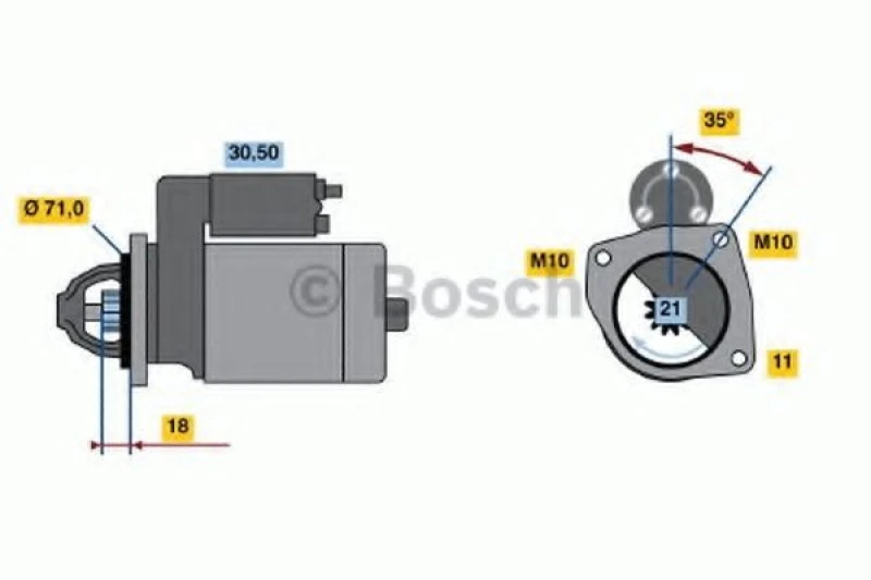 Image of Starter motor Bosch 0 986 017 530