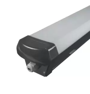 Image of Phoebe LED 4ft IP65 Fitting 40W Manto Sensor Cool White 120° Black Non-Corrosive