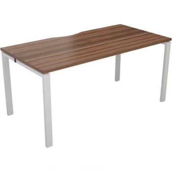 Image of 1 Person Bench Desk 1600X800MM Each - White/Dark Walnut