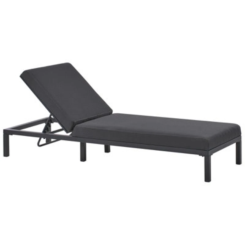 Image of Beliani Sun Lounger Lariano Metal Graphite Grey