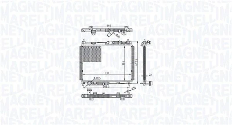 Image of MAGNETI MARELLI Engine radiator MAGNETI MARELLI 350213215500
