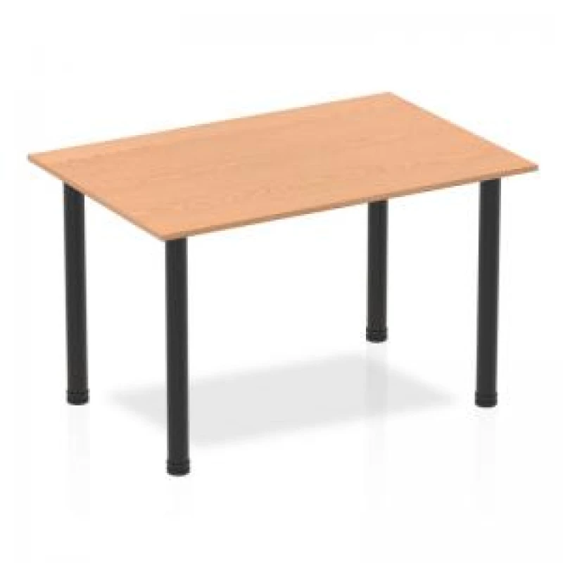 Image of Dynamic Impulse 1200mm Straight Table Oak Top Black Post Leg BF00368