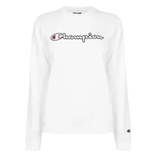 Image of Champion Script Crew Neck Sweatshirt - White