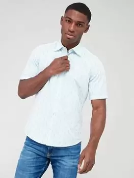 Image of BOSS Rash_2 Short Sleeve Shirt - Blue Size 6XL, Men