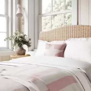 Image of Helena Springfield Ticking Stripe Kingsize Duvet Cover Set, Pink