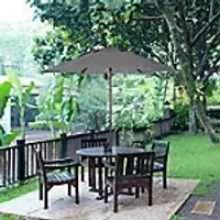 image of OutSunny Patio Umbrella Aluminum, Steel, Polyester Dark Grey