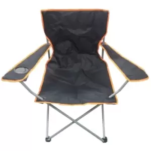 Black & Orange Lightweight Folding Camping Beach Captains Chair