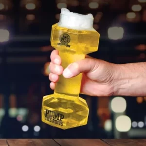 image of Pump the Pints Dumbbell Beer Glass