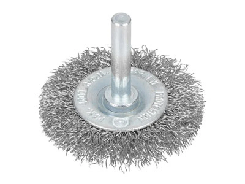 Image of Blue SPOT TOOLS BlueSpot Tools 19221 Flat Steel Wire Wheel Brush 50mm x 6mm Arbor B/S19221 19221