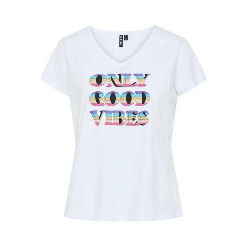 Image of Pieces Womens T-Shirt Pieces Pcserima Fc Blanc Female L