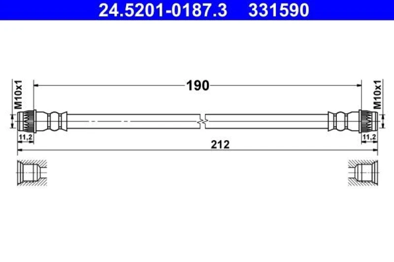 Image of Brake hose ATE 24.5201-0187.3
