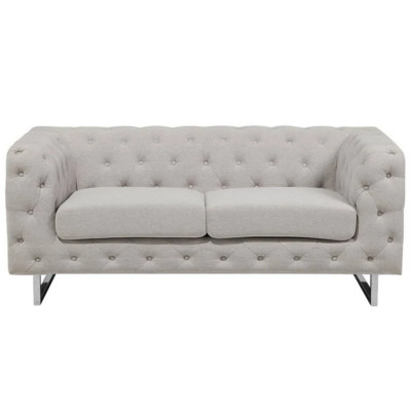 Image of Beliani Sofa 2 Seater Vissland Fabric Light Beige