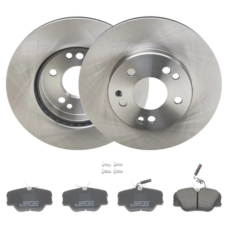 Image of RIDEX 3405B2086 Brake disc and pads set Front Axle, Brake Disc Type: Vented, with integrated wear sensor Brake Set,disc brakes (3405)