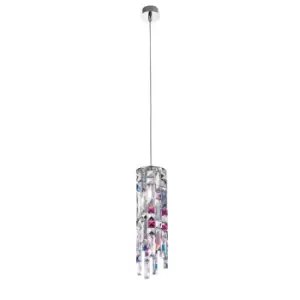 image of Prisma Crystal Pendant Ceiling Light Chrome