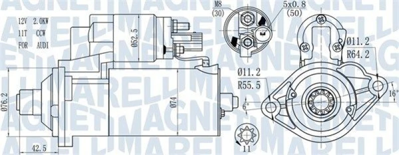 Image of MAGNETI MARELLI Starter motor MAGNETI MARELLI 063721512010