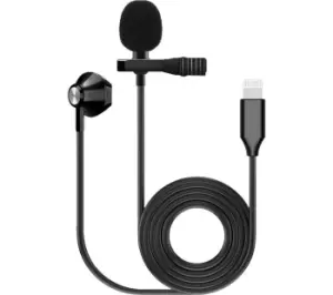 image of KINSMAN KMIC09 Lavalier Microphone & Earpiece, Black