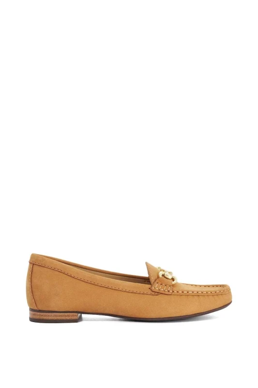 Image of Dune London Womens 'Glenniee' Loafers in Light Sand Size: 4 Light Sand Female 4