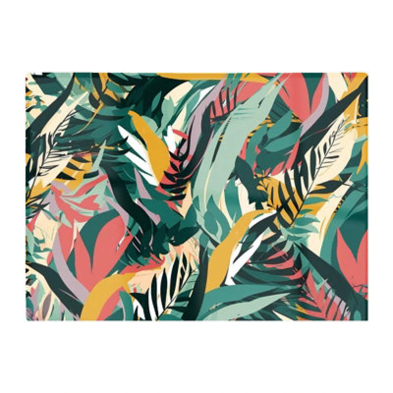 Image of Warren Reed Designer Coloured Tropical Leaves Glass Chopping Board