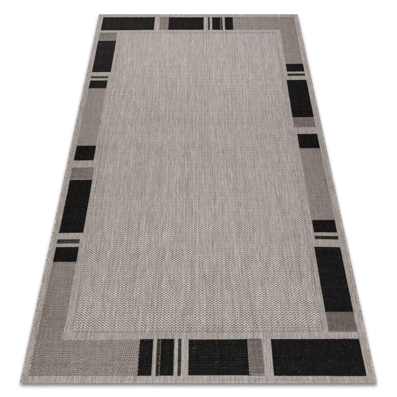 Image of RUGSX Carpet sizal floorlux 20195 silver / Black grey 160x230cm DEV336