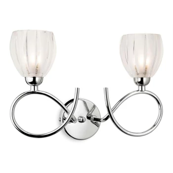 Image of Grove - 2 Light Indoor Wall Light Chrome, Clear, Frosted Decorative Glass, G9 - Firstlight