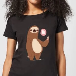 Image of Sloth Hi Womens T-Shirt - Black - 3XL - Black