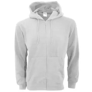 Image of SG Mens Plain Full Zip Hooded Sweatshirt (XL) (Light Oxford)