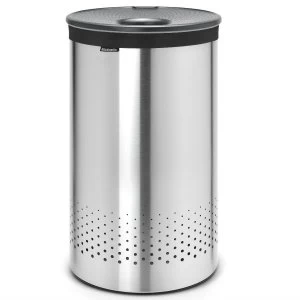 Image of Brabantia 60L Laundry Bin with Plastic Lid - Silver