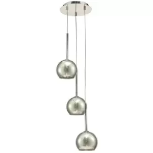 image of Pendant lamp Regina Chrome polished 3 bulbs 35cm