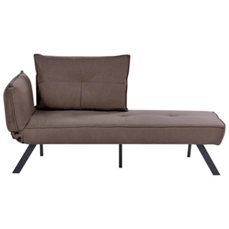 Image of Beliani Left-Hand Chaise Lounge Rocamadour Fabric Brown