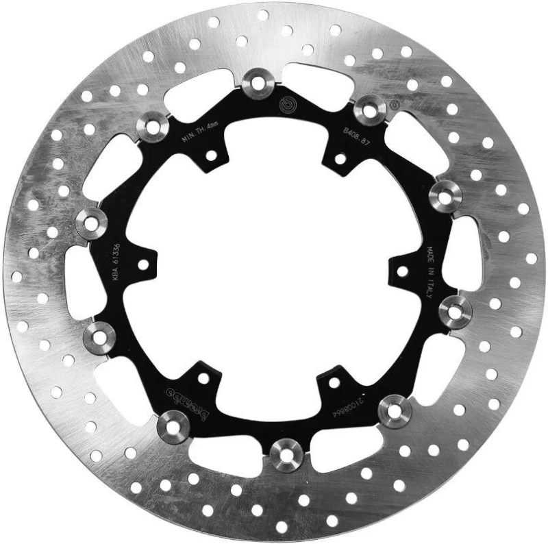 Image of 78B40887 - Brembo Oro Prime Line Floating Brake Disc For KTM Adventure 1050 ABS 2015-2016 Front Black/Silver/Stainless Steel 78B40887