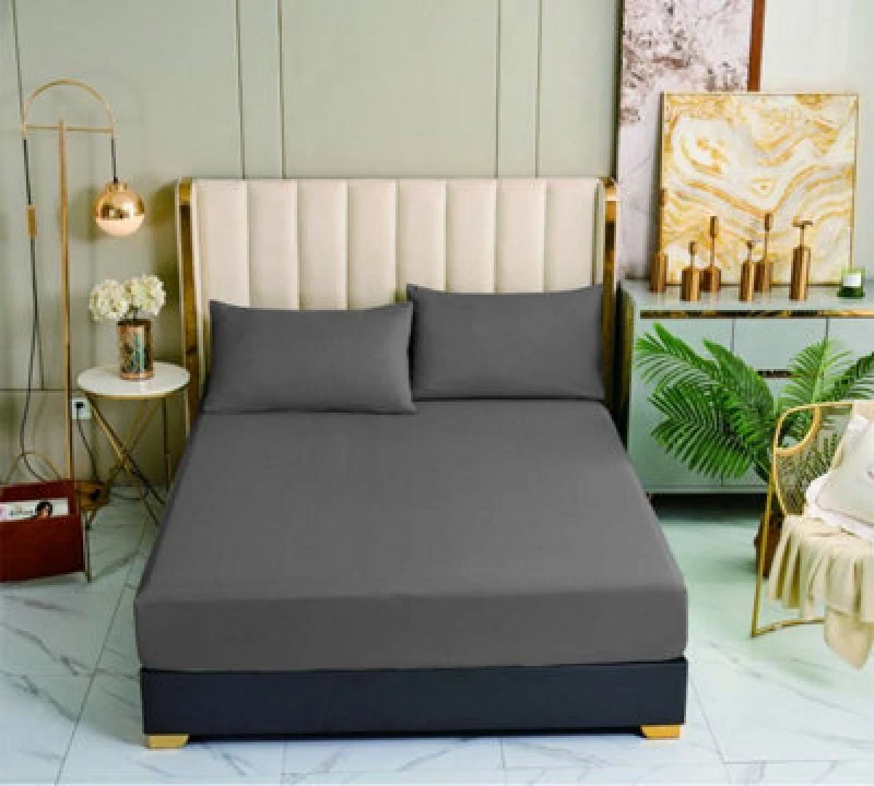 Image of Ezysleep Ezysleep 100% Egyptian Cotton Grey Fitted Sheet Size: Single Grey Single Unisex 0721545407122