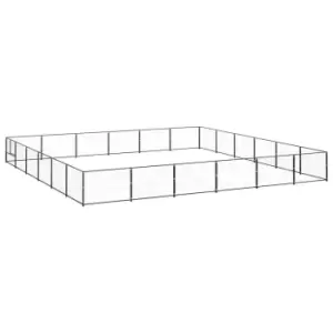 Image of Vidaxl Dog Kennel Black 36 M Steel