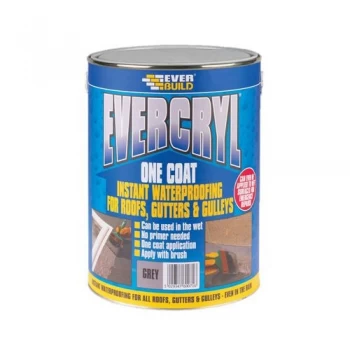 Image of Everbuild Evercryl One Coat Acrylic Waterproof Coating - 20kg Grey