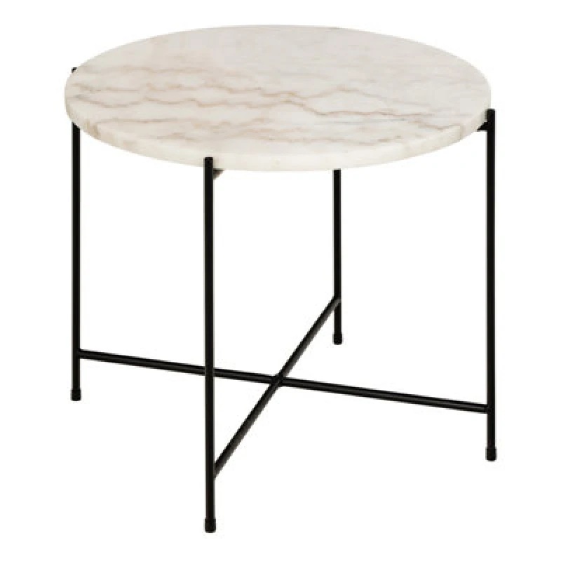 Image of Furniture To Go Avila Side Table With White Marble Top 52X40Cm