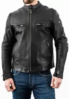 Image of Rokker Commander Motorcycle Leather Jacket, Black Size M black, Size M