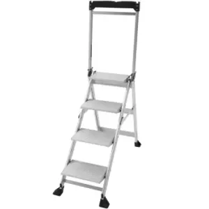 image of 0.9m PREMIUM JUMBO Folding Step Ladders 4 Tread Anti Slip Aluminium Safety Steps