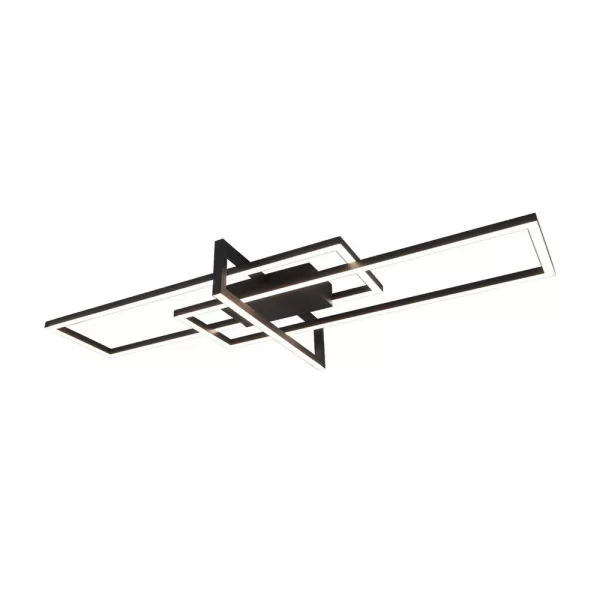 Image of Salinas Modern 34W LED Semi Flush Light Black Matt 3000K