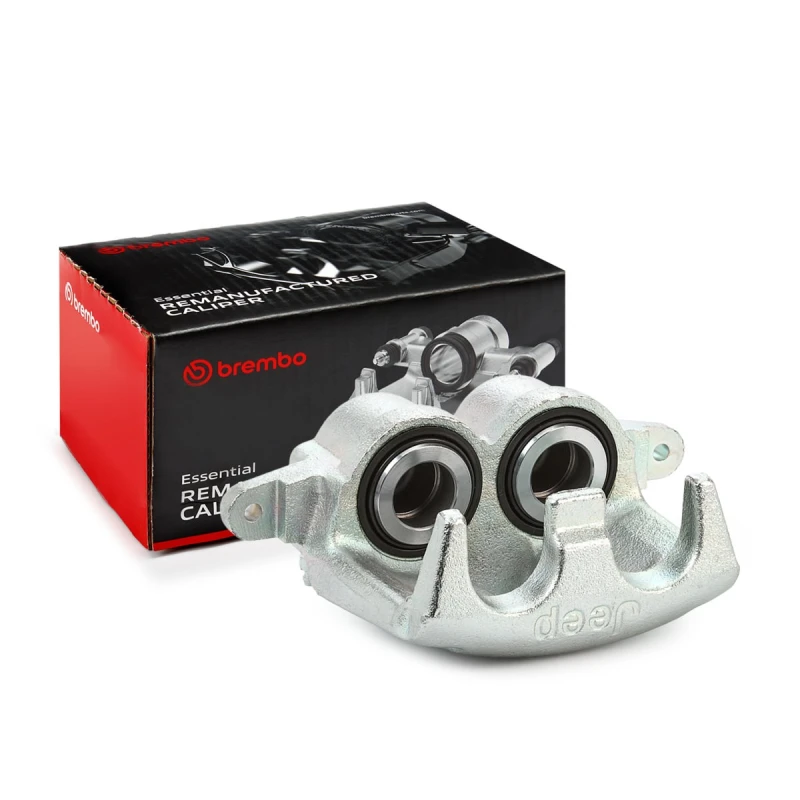 Image of BREMBO F 37 004 Brake caliper ESSENTIAL LINE Front Axle Left Grey Cast Iron Brake Caliper (78)