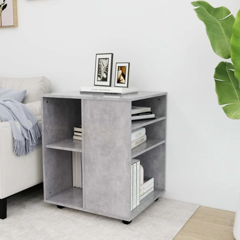 Image of VIDAXL Rolling Cabinet Concrete Grey 60x53x72cm Engineered Wood Vidaxl 8720286610008