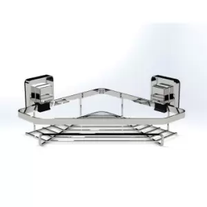 Image of Pushloc Wall Mounted Suction Corner Basket - Stainless Steel/Chrome