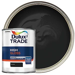 Image of Dulux Trade High Gloss Paint - Black 1L