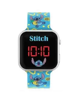 image of Disney Lilo And Stitch Character Print Strap LED Watch