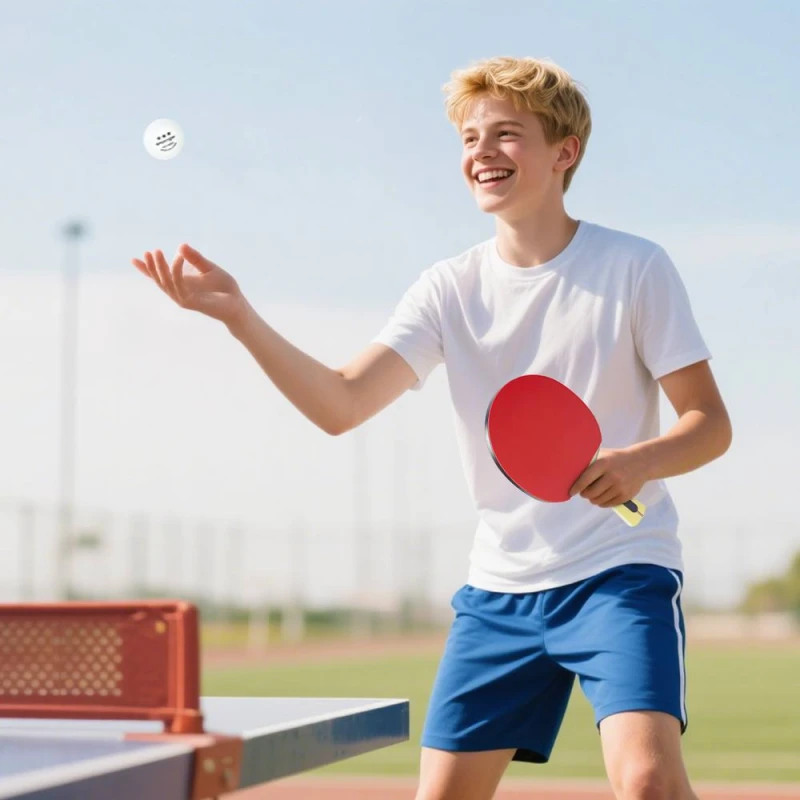 Image of SPORTNOW Table Tennis Rackets, Portable Table Tennis Set w/ 4 Bats, 8 Balls in Red Red Unisex