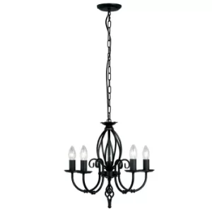 Image of Artisan 5 Light Chandelier Black Finish, E14