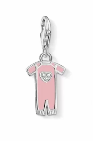 image of Ladies Thomas Sabo Sterling Silver Charm Club Pink Romper Suit Charm 1455-041-9