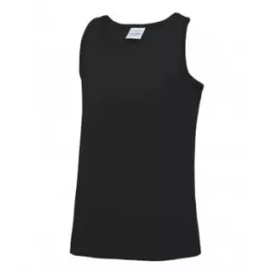 Image of AWDis Childrens/Kids Just Cool Sleeveless Vest Top (5-6 Years) (Jet Black)