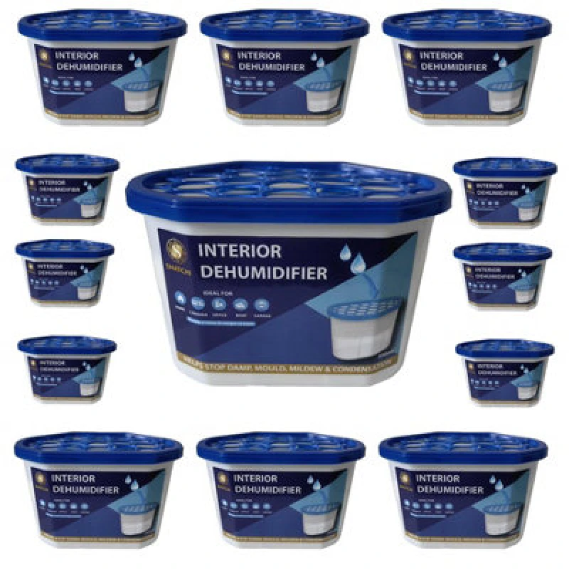 Image of Shatchi 500Ml Moisture Absorber Dehumidifier For Damp, Mould & Odour Control - Ideal For Home & Wardrobe,pack Of 10